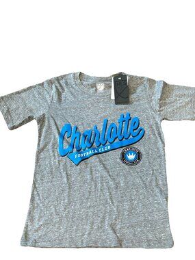 NWT Charlotte Football Club FC MLS Classic Kick Tri-Blend Boy's T-Shirt